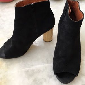 Sixty Seven Black Leather Booties w/ Round Heels